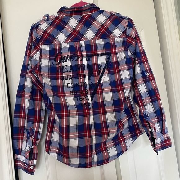 GUESS Plaid Striped Button Down - Picture 3 of 5